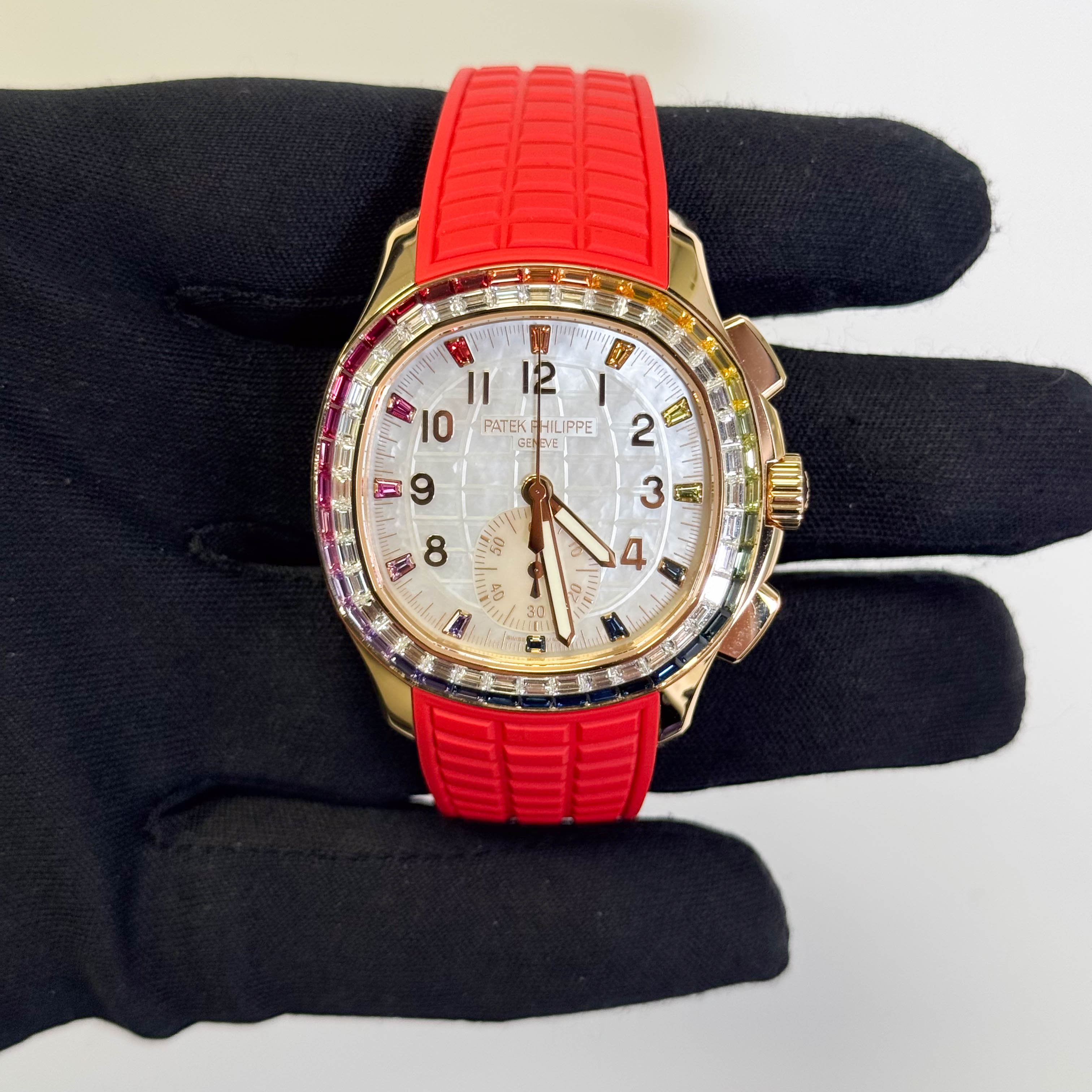 Patek Philippe Aquanaut 40mm Mother Of Pearl Dial Ref# 7968/300R-001 - Happy Jewelers Fine Jewelry Lifetime Warranty