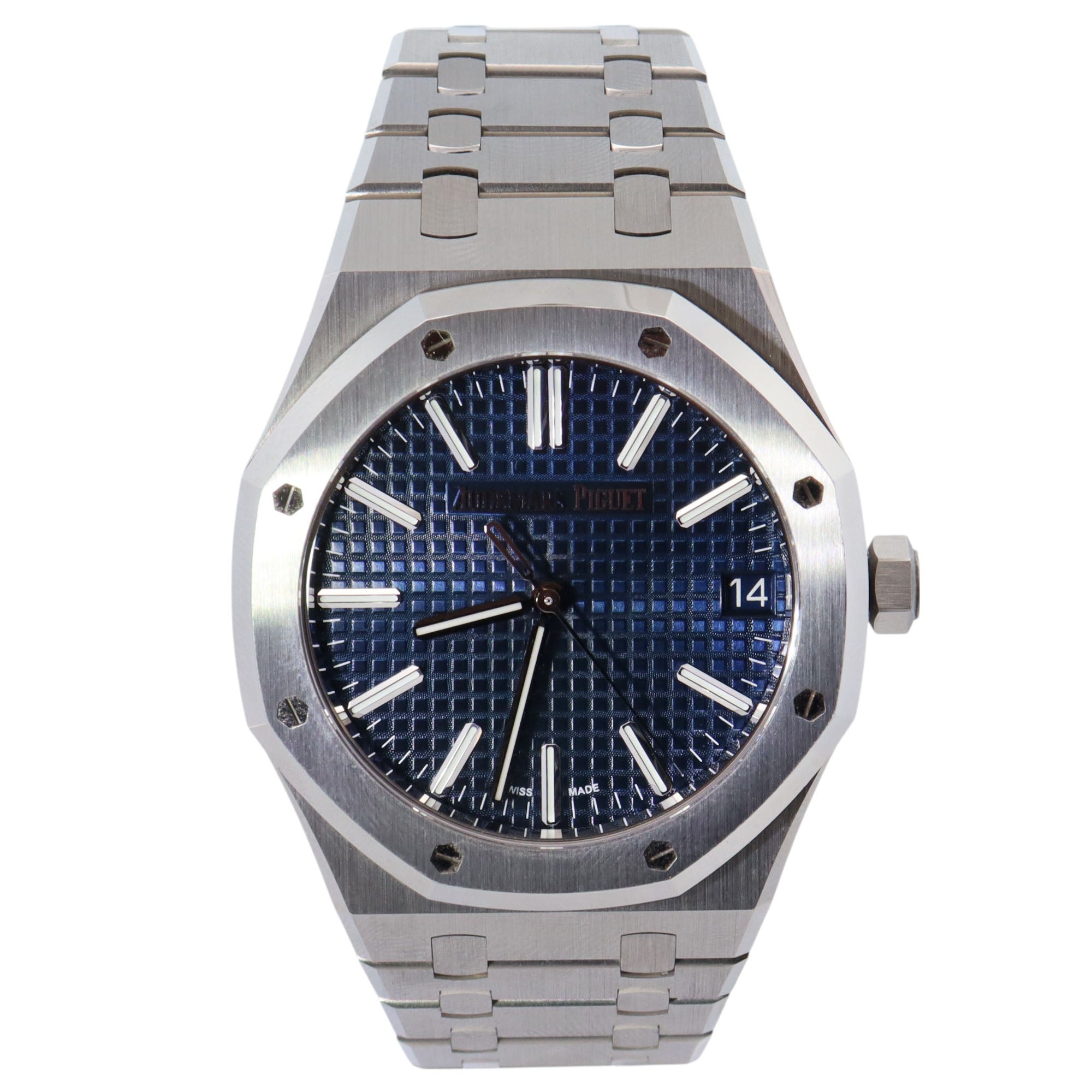 Audemars Piguet Royal Oak 41mm Blue Dial Watch Ref# 15510ST.OO.1320ST.01 - Happy Jewelers Fine Jewelry Lifetime Warranty