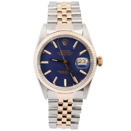 Rolex Datejust 36mm Blue Dial Watch Ref# 16013 - Happy Jewelers Fine Jewelry Lifetime Warranty