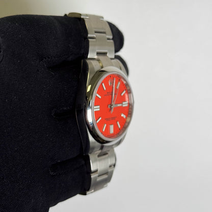 Rolex Oyster Perpetual 41mm Red Dial Watch Ref# 124300 - Happy Jewelers Fine Jewelry Lifetime Warranty