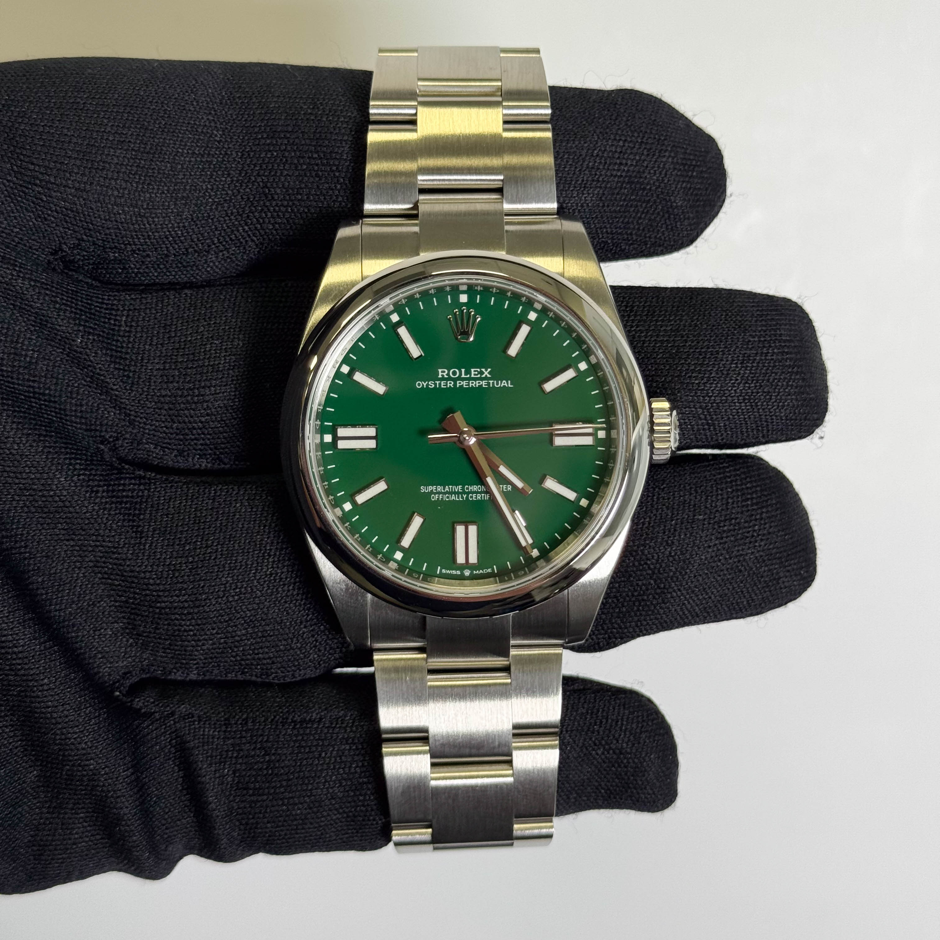 Rolex Oyster Perpetual 41mm Green Dial Watch Ref# 134300