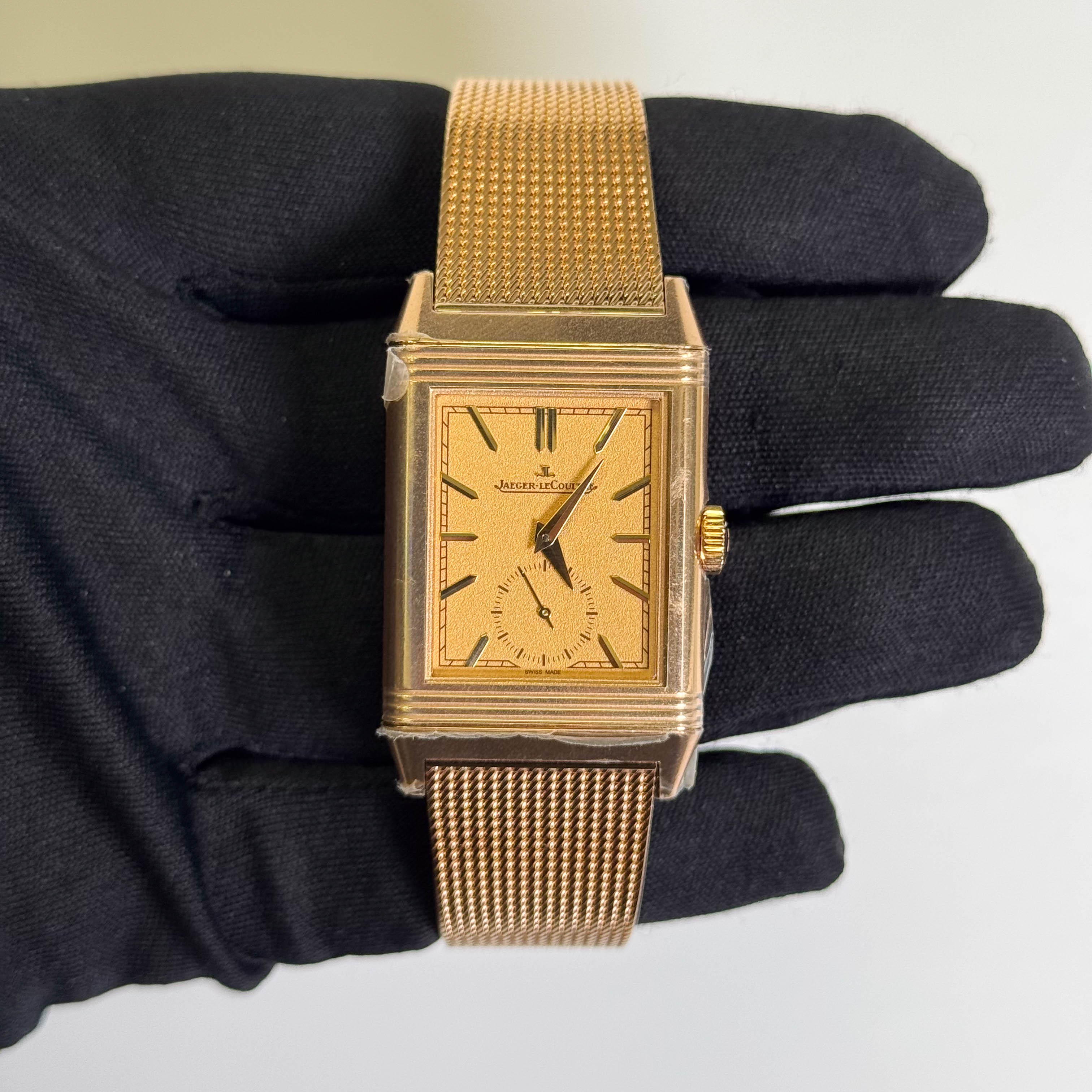 Jaeger-LeCoultre Reverso 45.6mm x 27.4mm Gold Dial Watch Ref