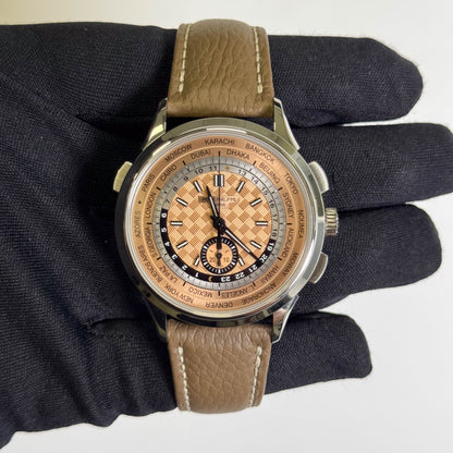 Patek Philippe Complications World Timer 41mm Salmon Dial Watch Ref# 5935A-001