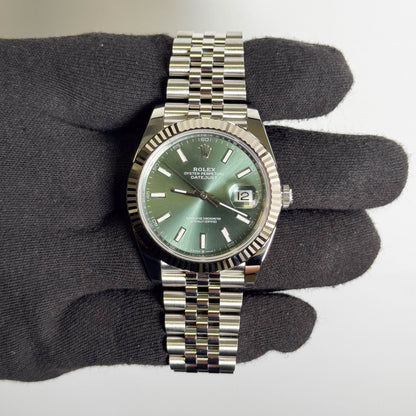 Rolex Datejust 41mm Mint Green Dial Watch Ref# 126334