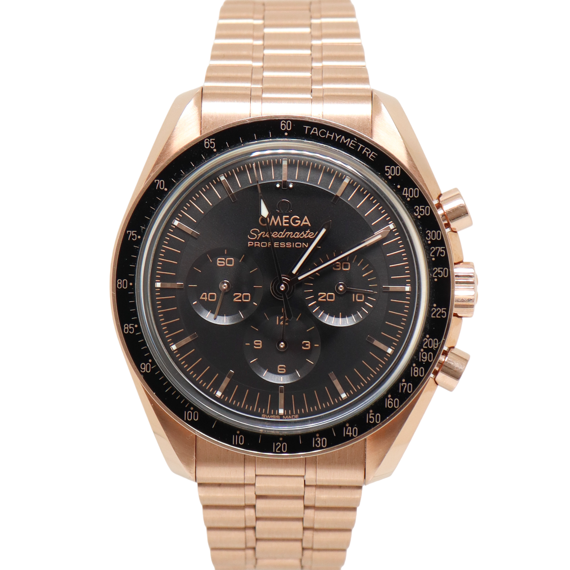 Omega Speedmaster Rose Gold 42mm Black Chronograph Dial Watch Reference# 310.60.42.50.01.001 - Happy Jewelers Fine Jewelry Lifetime Warranty
