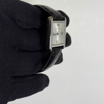 Cartier Tank Solo 24mm Silver Dial Watch Ref# W1019555