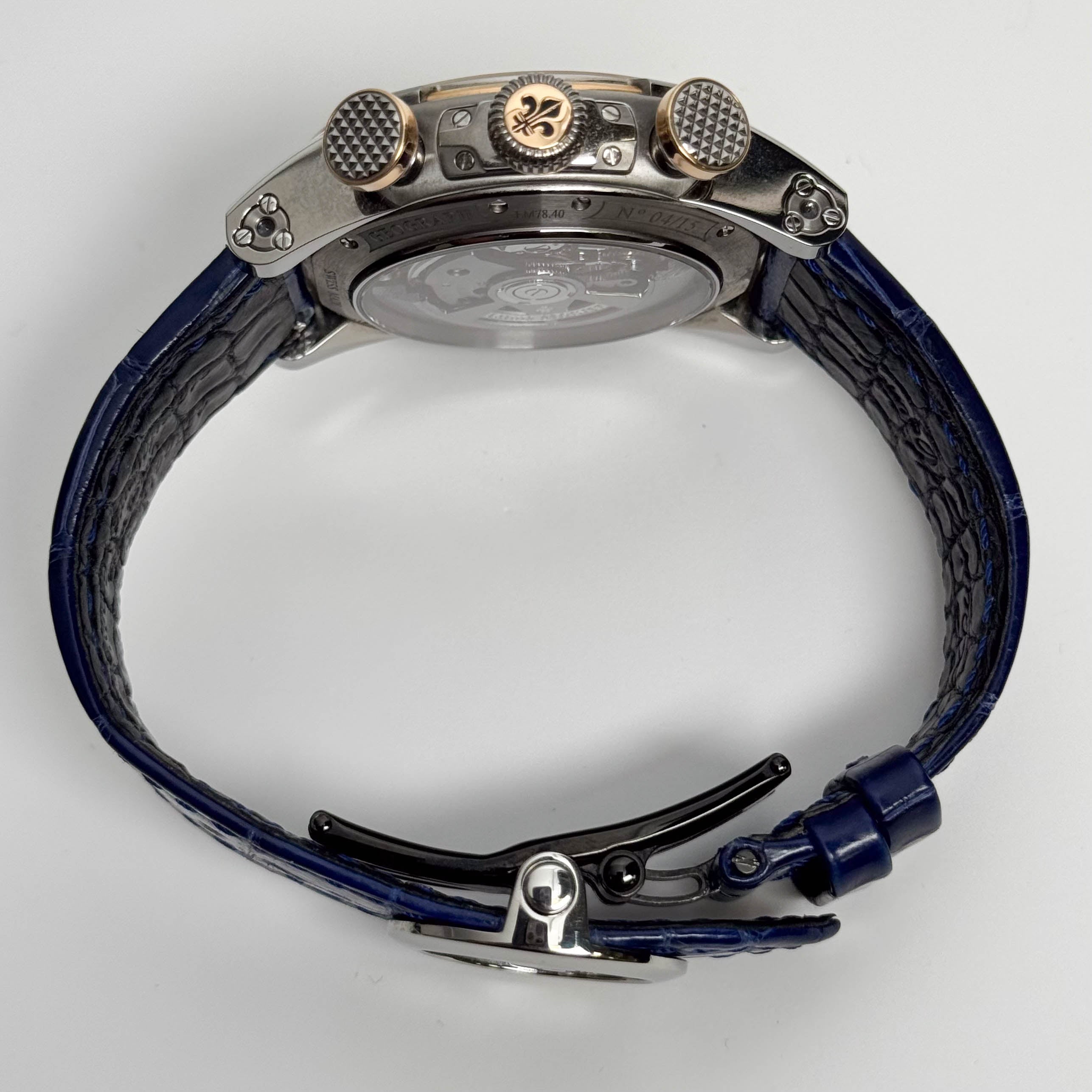 Louis Moinet Geograph 46mm Silver Dial Watch Ref# LM.78.40.65