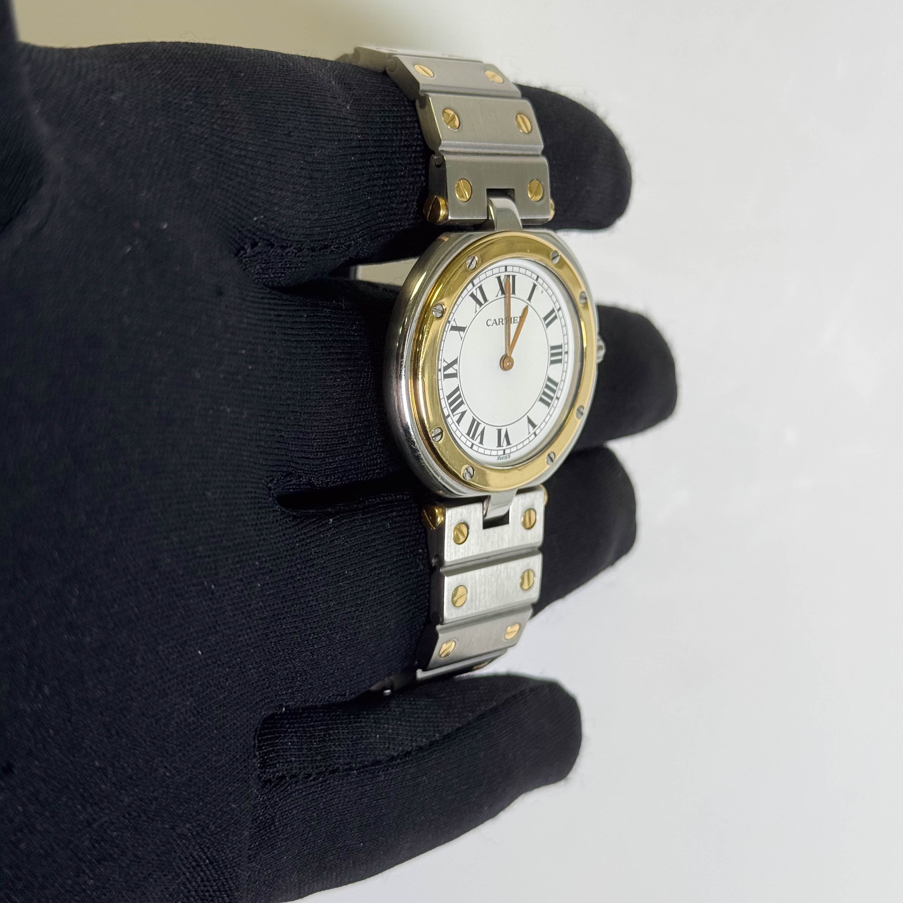 Cartier Santos Ronde 33mm White Dial Watch Ref# 8191