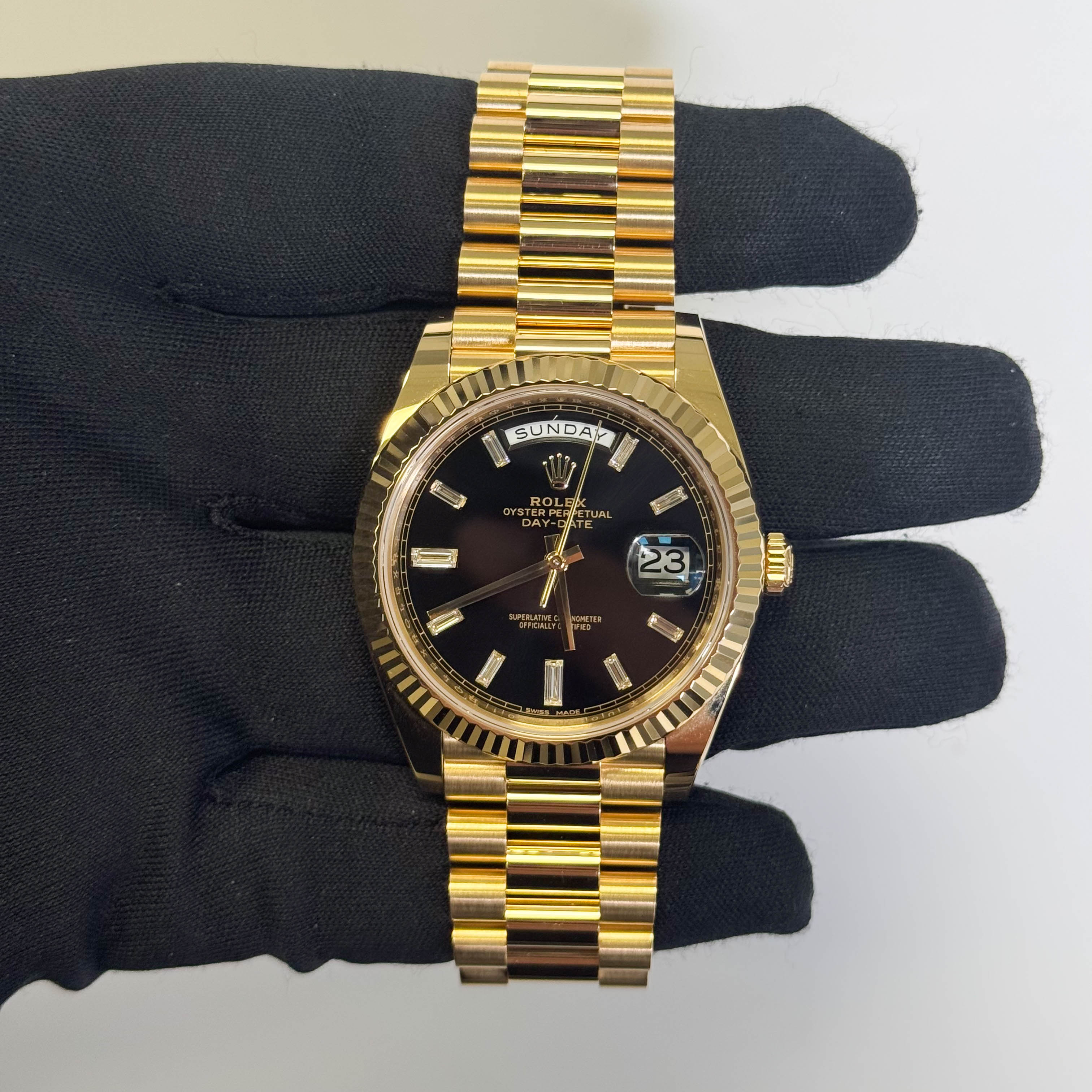 Rolex Day-Date 40mm Black Dial Watch Ref# 228238 - Happy Jewelers Fine Jewelry Lifetime Warranty