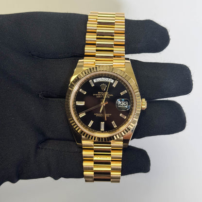 Rolex Day-Date 40mm Black Dial Watch Ref# 228238 - Happy Jewelers Fine Jewelry Lifetime Warranty