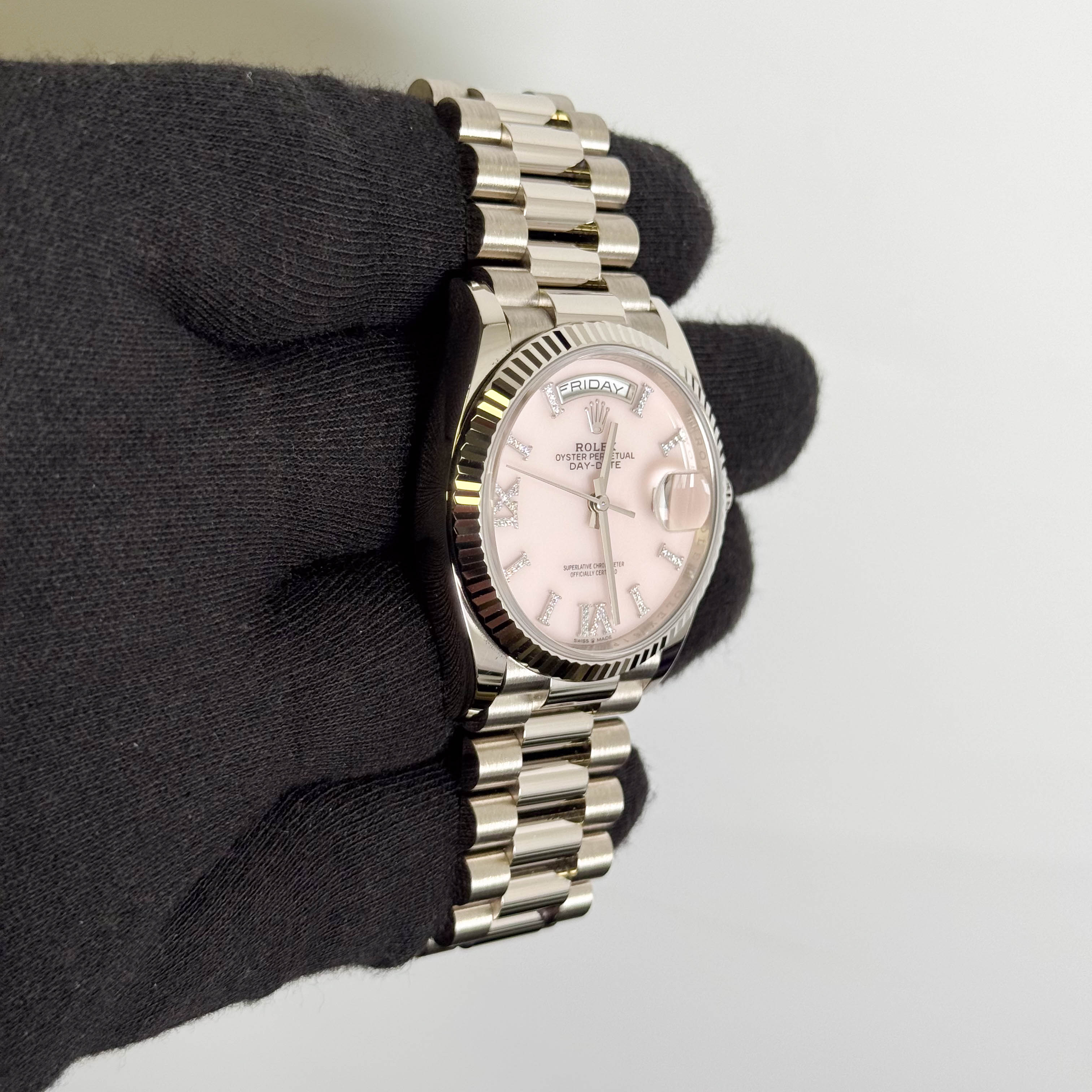 Rolex Day Date 36mm Factory Pink Dial Watch Ref# 128239