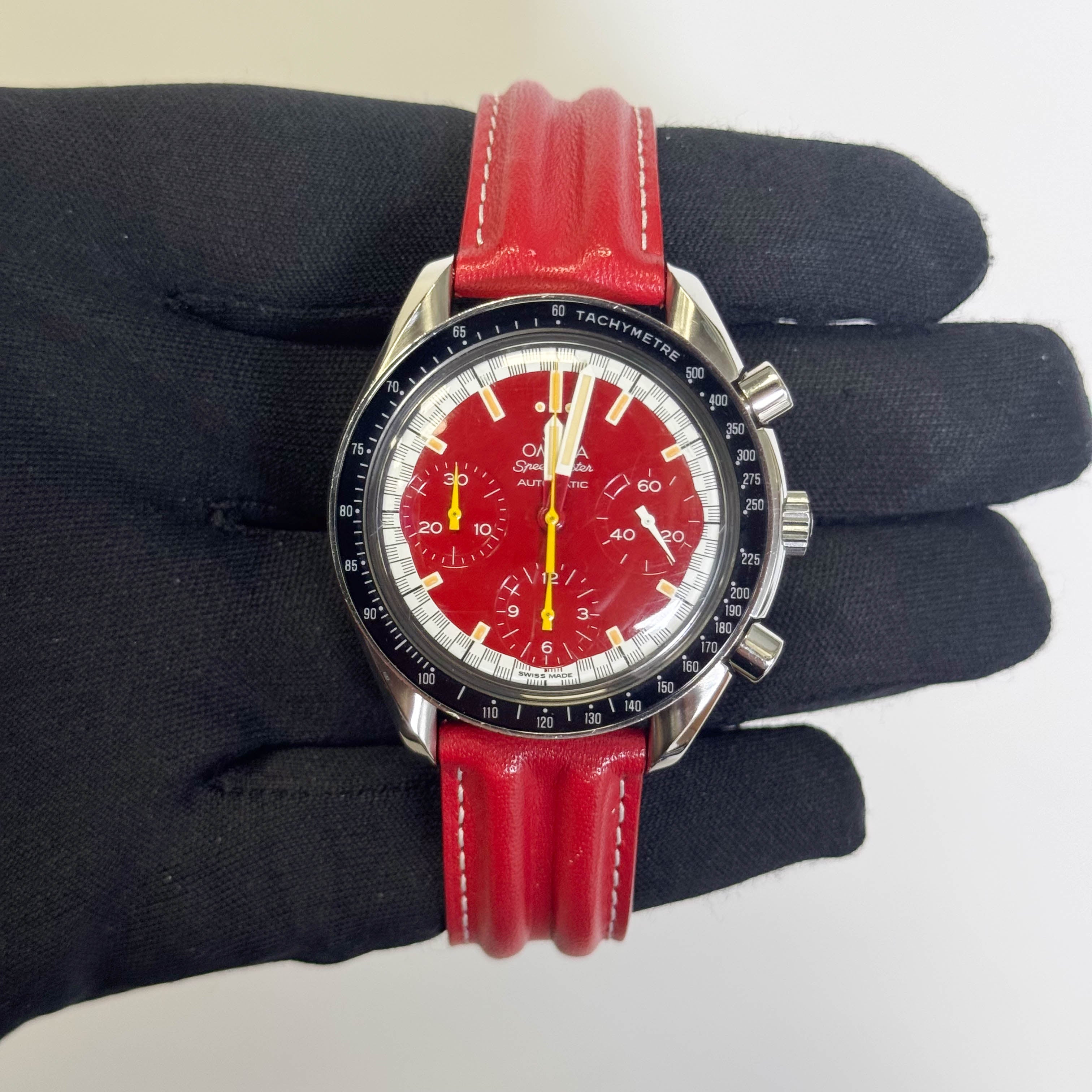 Omega Speedmaster 39mm Red Dial Watch Ref# 3510.61 - Happy Jewelers Fine Jewelry Lifetime Warranty