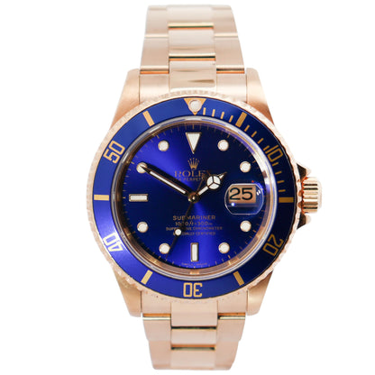 Rolex Submariner 40mm Blue Dial Watch Ref# 16618 - Happy Jewelers Fine Jewelry Lifetime Warranty