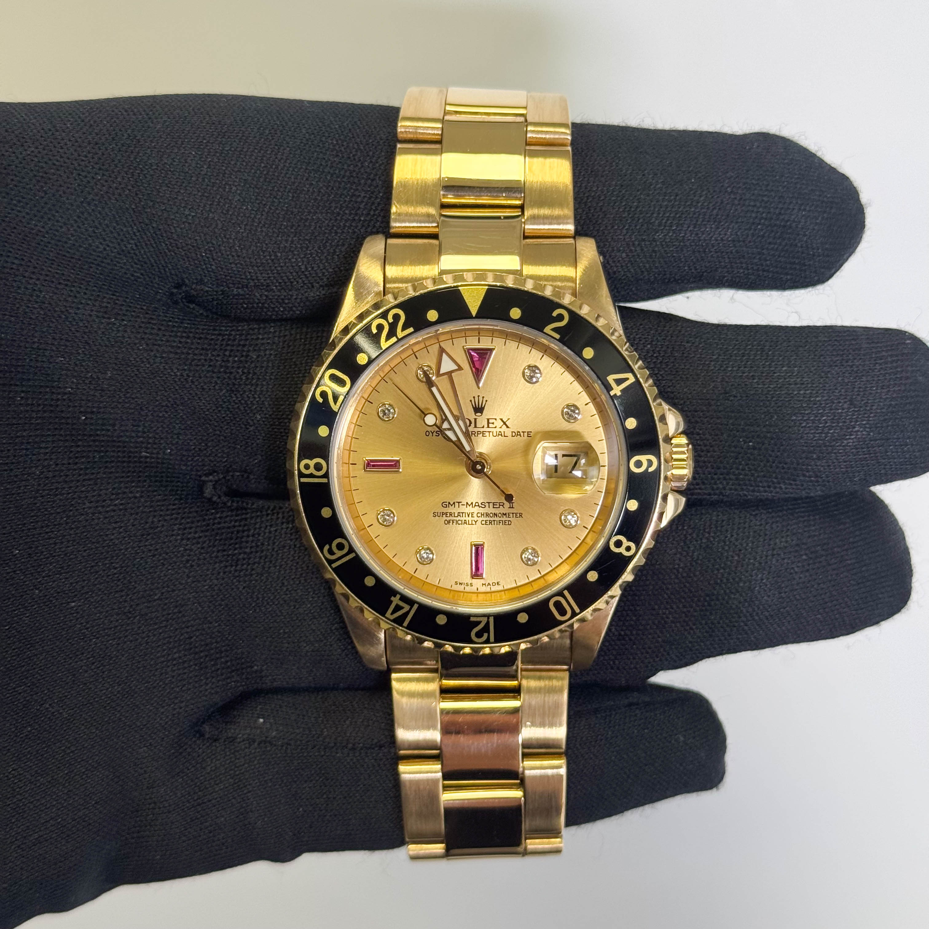 Rolex GMT-Master II 40mm Champagne Dial Watch Ref# 16718 - Happy Jewelers Fine Jewelry Lifetime Warranty
