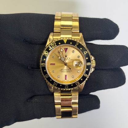 Rolex GMT-Master II 40mm Champagne Dial Watch Ref# 16718 - Happy Jewelers Fine Jewelry Lifetime Warranty