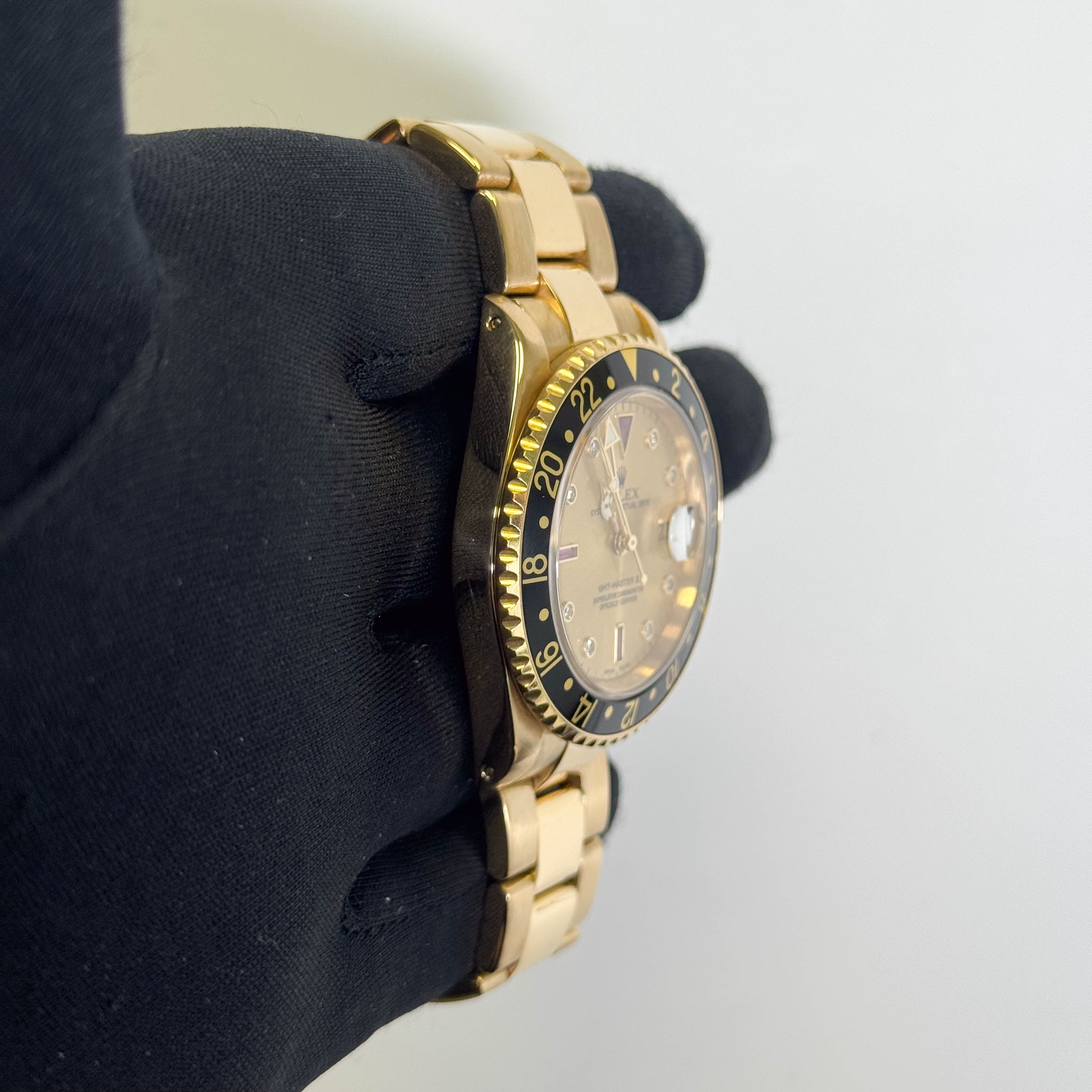 Rolex GMT-Master II 40mm Champagne Dial Watch Ref# 16718 - Happy Jewelers Fine Jewelry Lifetime Warranty