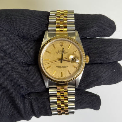 Rolex Datejust 36mm Champagne Dial Watch Ref# 16233