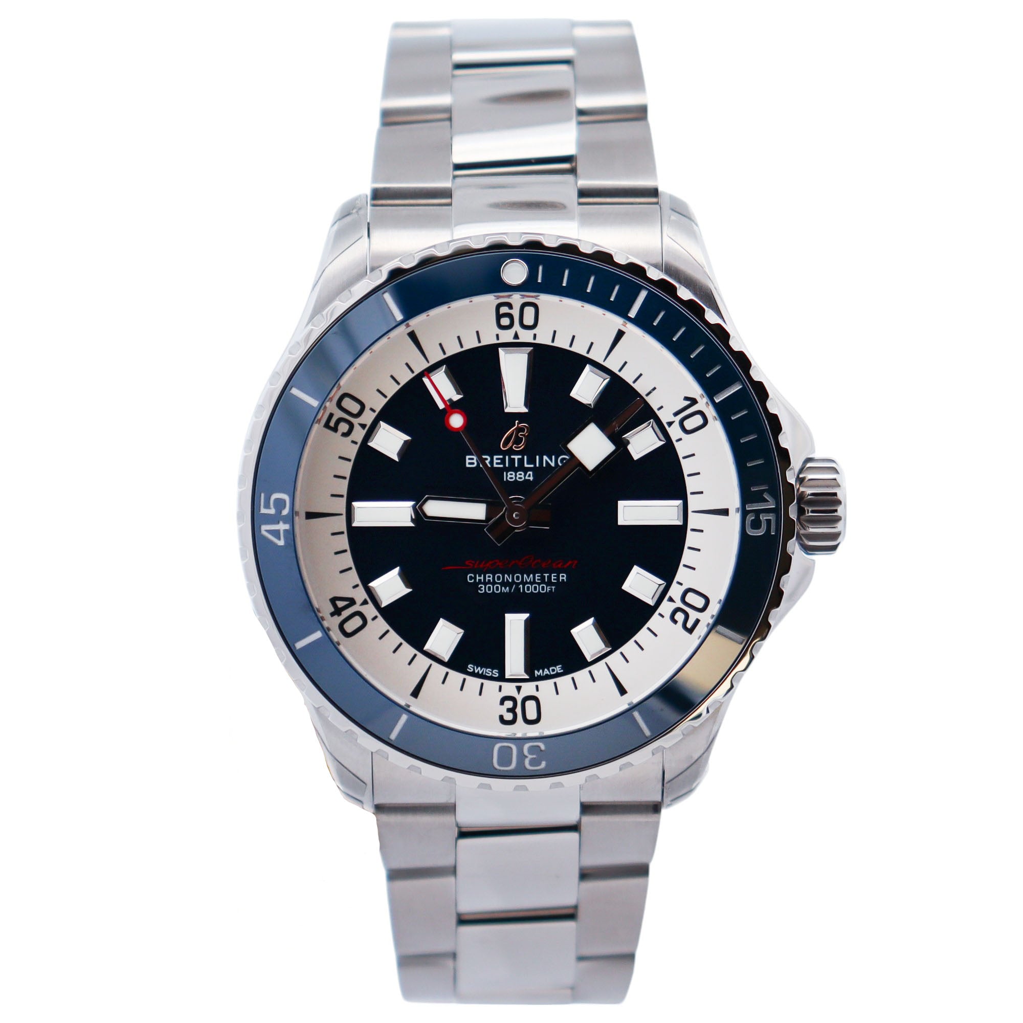 Breitling Superocean 42mm Blue Dial Watch Ref# A17375 - Happy Jewelers Fine Jewelry Lifetime Warranty