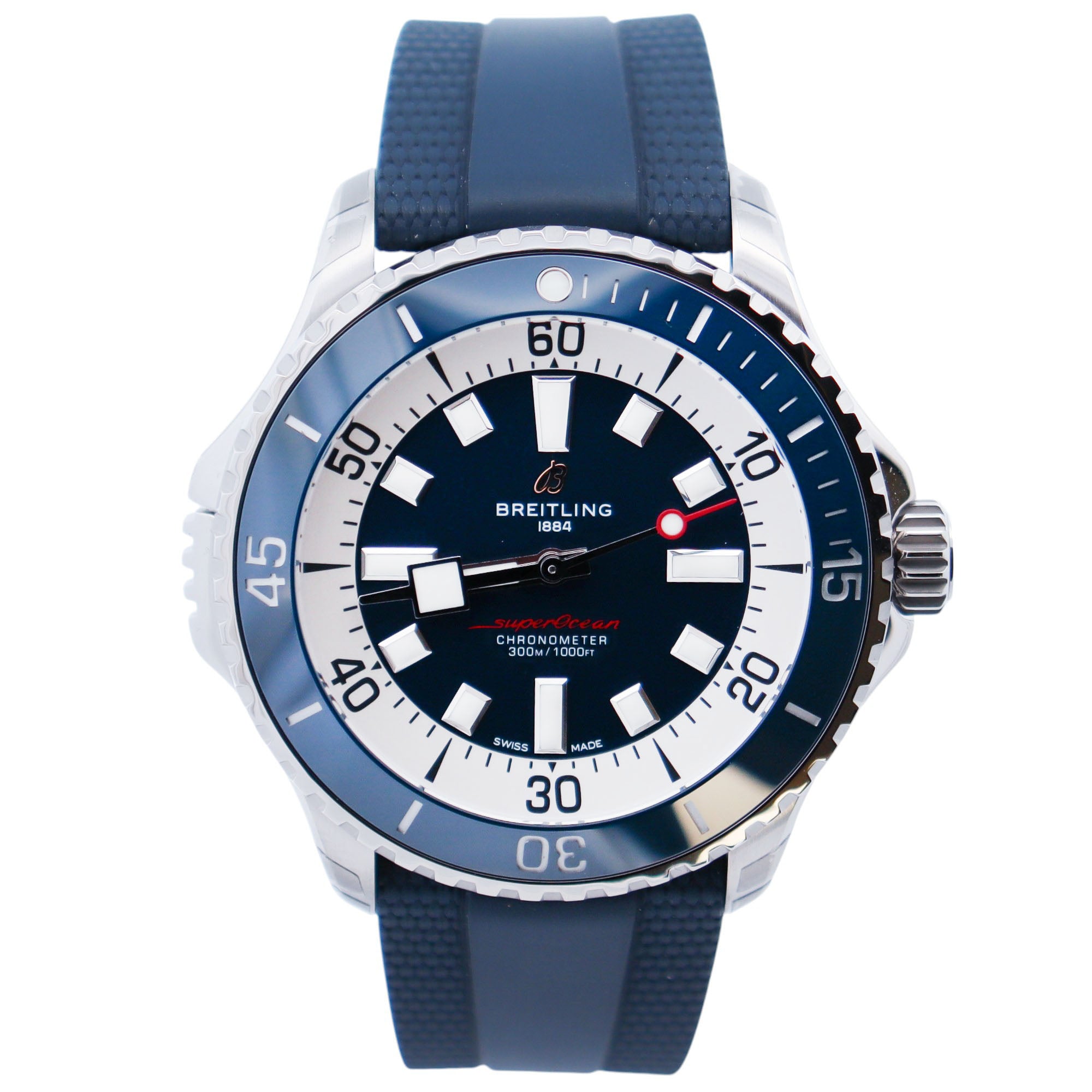 Breitling Superocean 46mm Blue Dial Watch Ref# A17378 - Happy Jewelers Fine Jewelry Lifetime Warranty