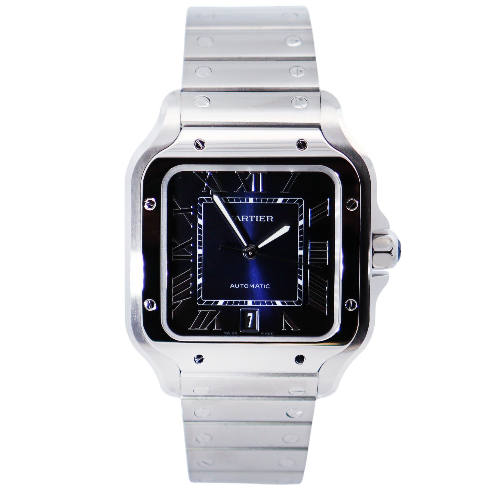 Cartier Santos 40mm Blue Dial Watch Ref# WSSA0071 - Happy Jewelers Fine Jewelry Lifetime Warranty