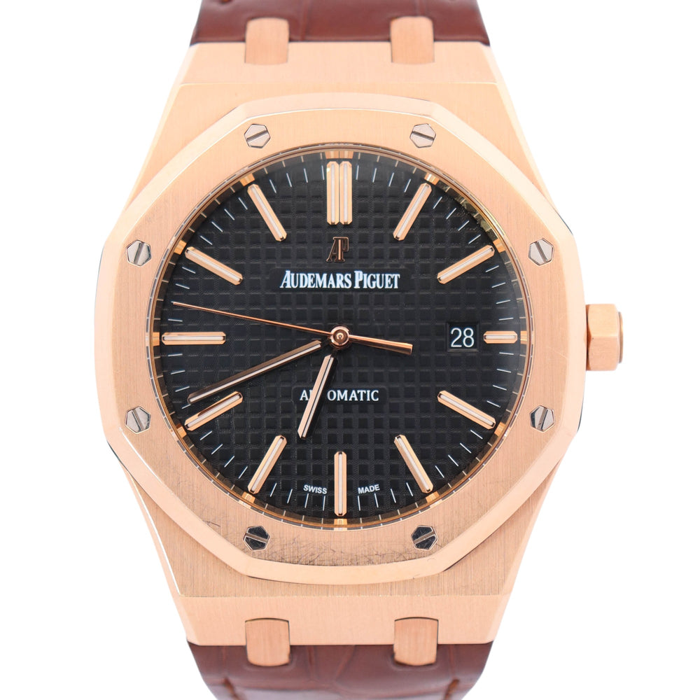 Audemars Piguet Royal Oak 41mm Rose Gold Black Dial Ref# 15400OR