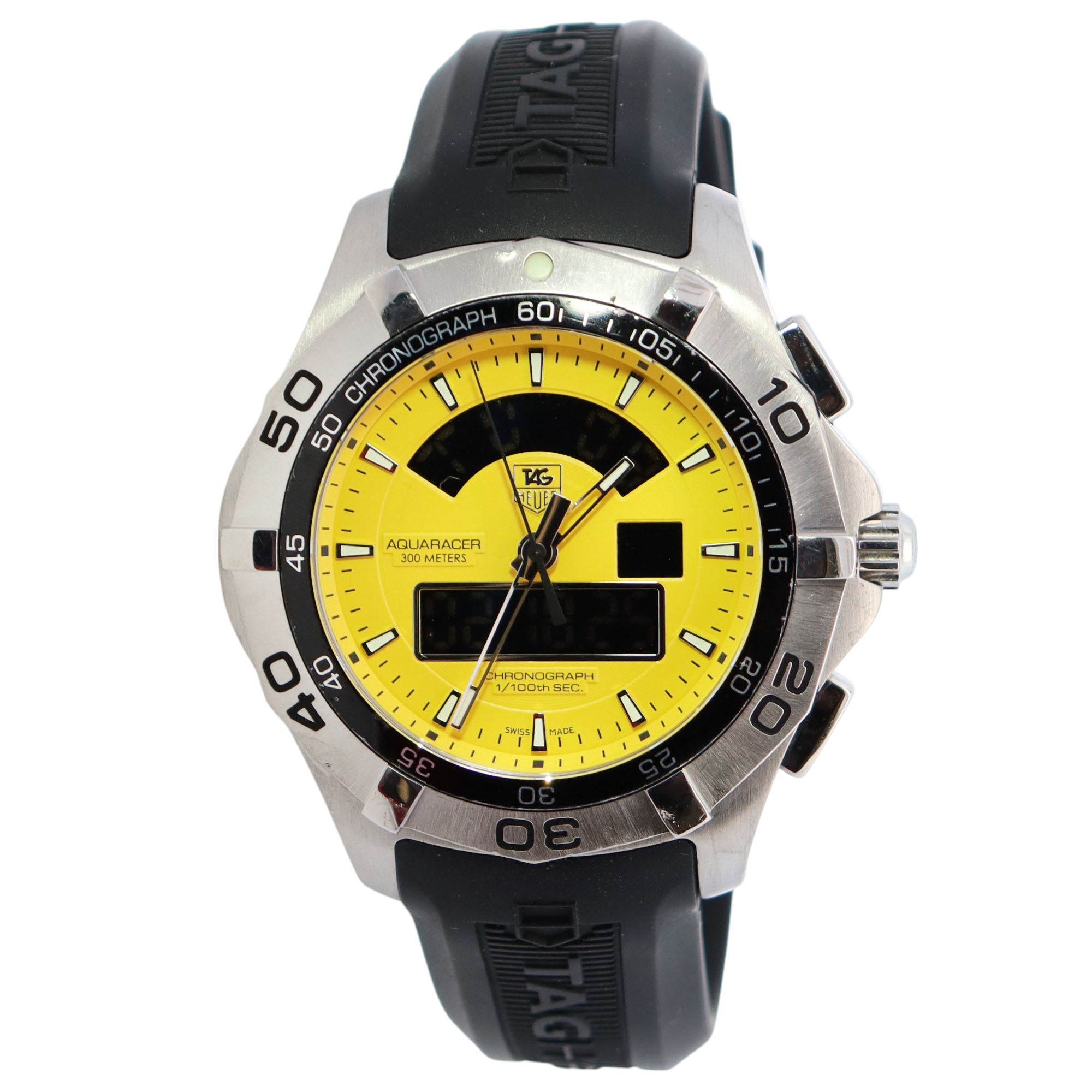 Tag Heuer Aquaracer 43mm Yellow Dial Watch Ref# CAF1011 - Happy Jewelers Fine Jewelry Lifetime Warranty