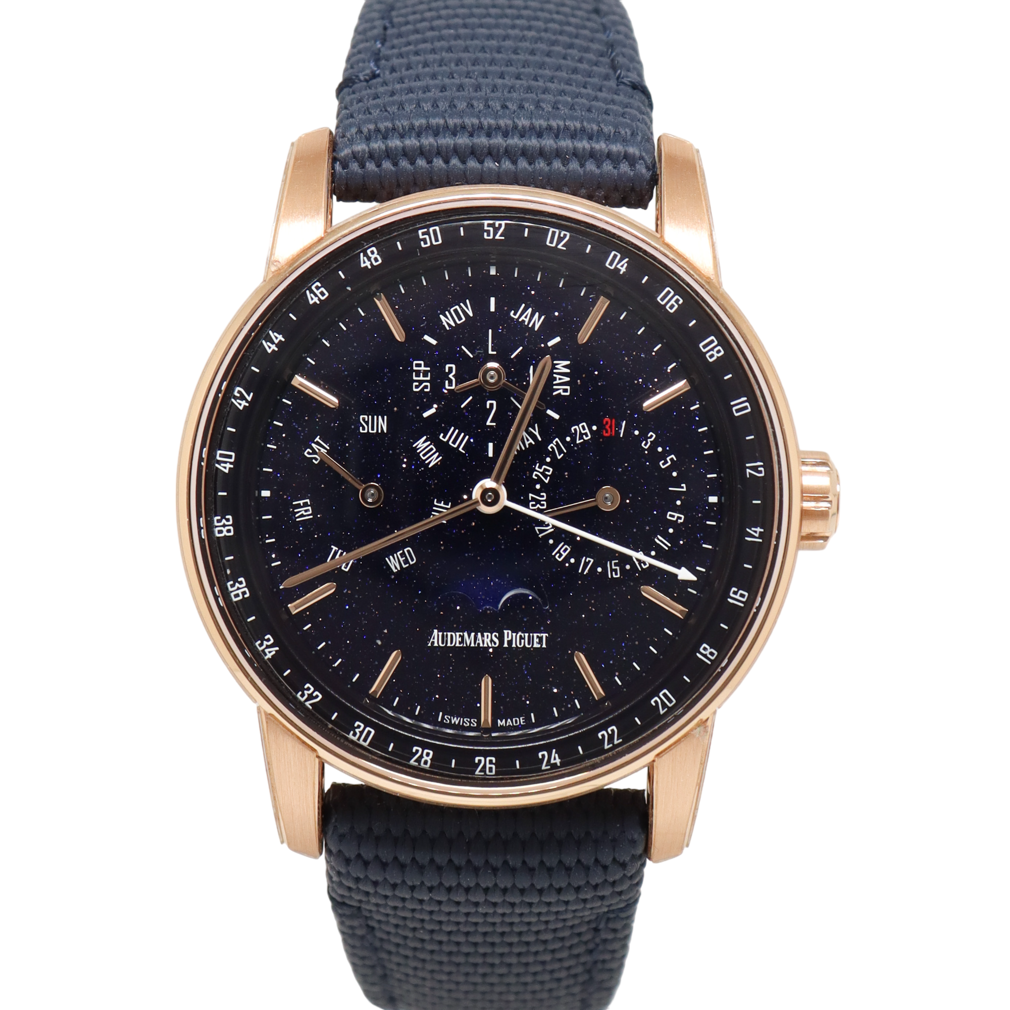 Audemars Piguet Code 11.59 Rose Gold Blue Aventurine Dial Watch Reference# 26394OR.OO.D321CR.01 - Happy Jewelers Fine Jewelry Lifetime Warranty