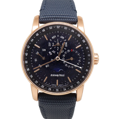 Audemars Piguet Code 11.59 Rose Gold Blue Aventurine Dial Watch Reference# 26394OR.OO.D321CR.01 - Happy Jewelers Fine Jewelry Lifetime Warranty