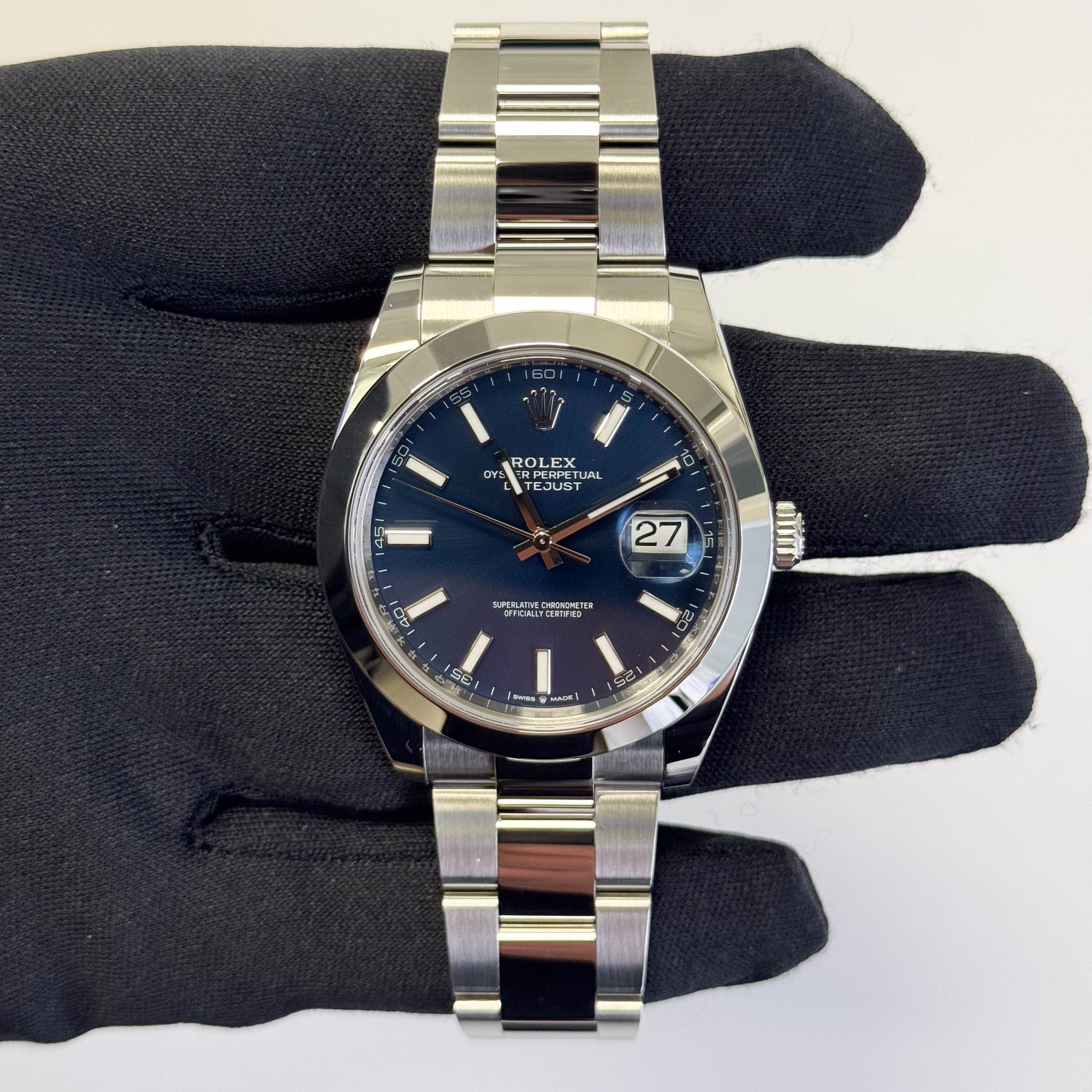Rolex Datejust 41mm Blue Dial Watch Ref# 126300 - Happy Jewelers Fine Jewelry Lifetime Warranty