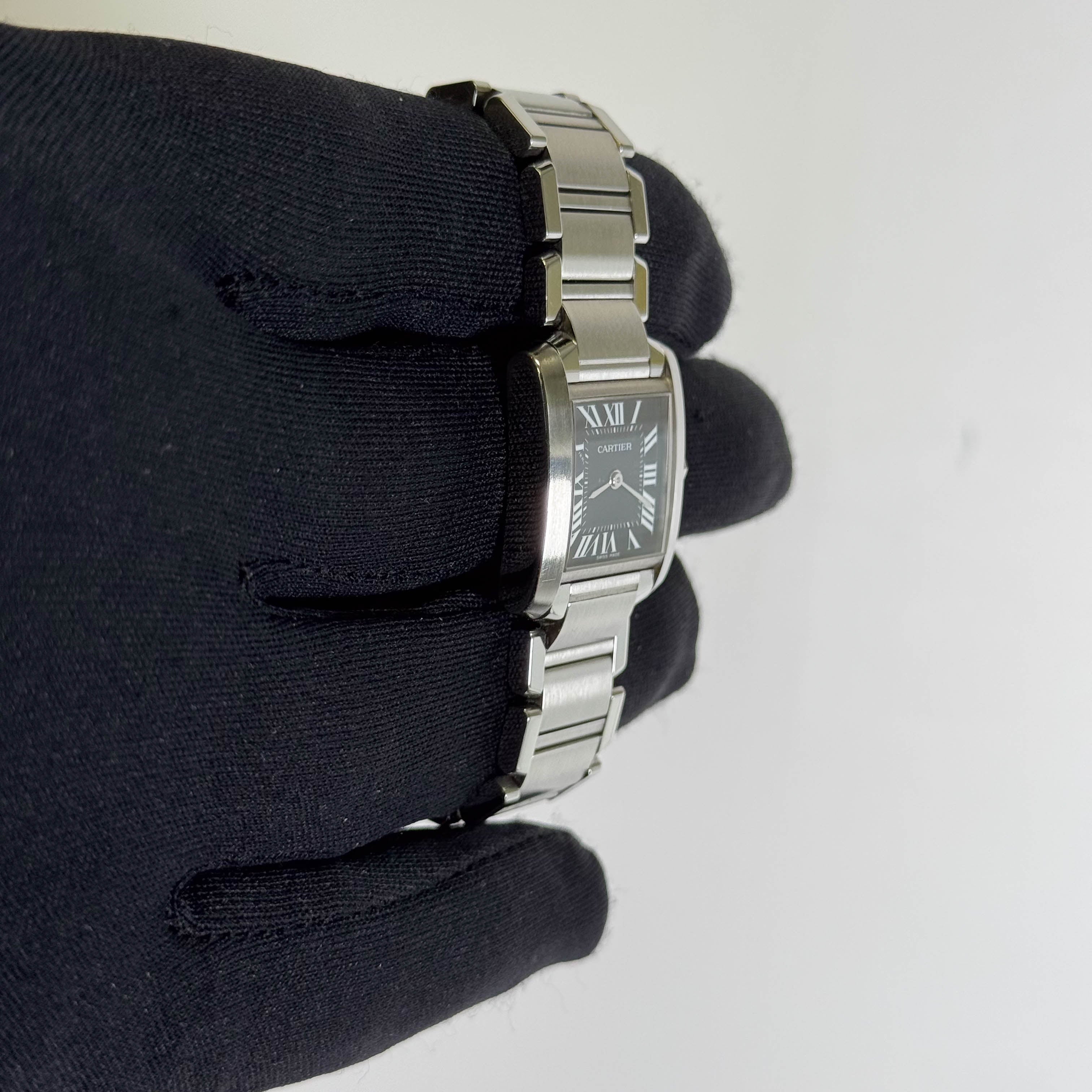 Cartier Tank 20mm Black Dial Watch Ref# W51026Q3