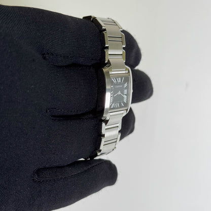 Cartier Tank 20mm Black Dial Watch Ref# W51026Q3