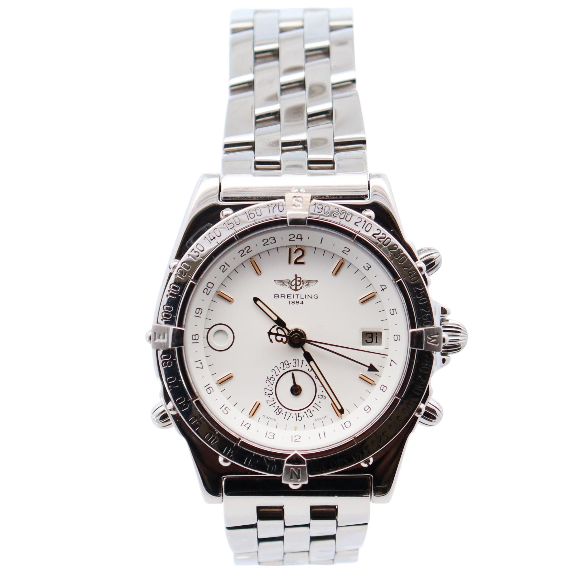 Breitling Windrider 39mm White Dial Watch Ref# A15507 - Happy Jewelers Fine Jewelry Lifetime Warranty