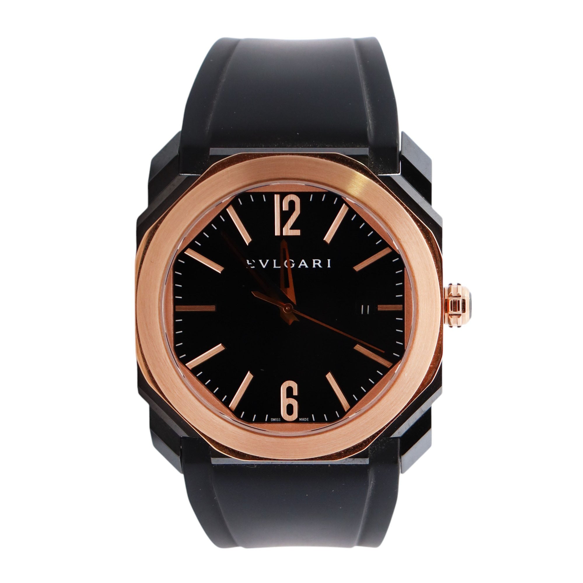 Bvlgari Octo 41mm Black Dial Watch Ref# 102485 - Happy Jewelers Fine Jewelry Lifetime Warranty