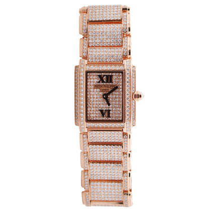 Patek Philippe Twenty-4 22mm Pave Dial Watch Ref# 4909/50R-001 - Happy Jewelers Fine Jewelry Lifetime Warranty