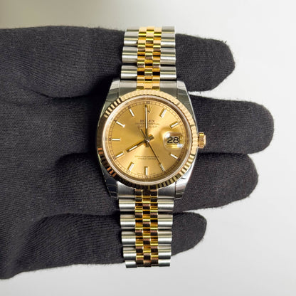 Rolex Datejust 36mm Champagne Dial Watch Ref# 116233