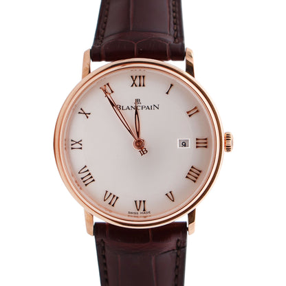 Blancpain Villeret 40mm White Dial Watch Ref# 6651-3642-55B - Happy Jewelers Fine Jewelry Lifetime Warranty