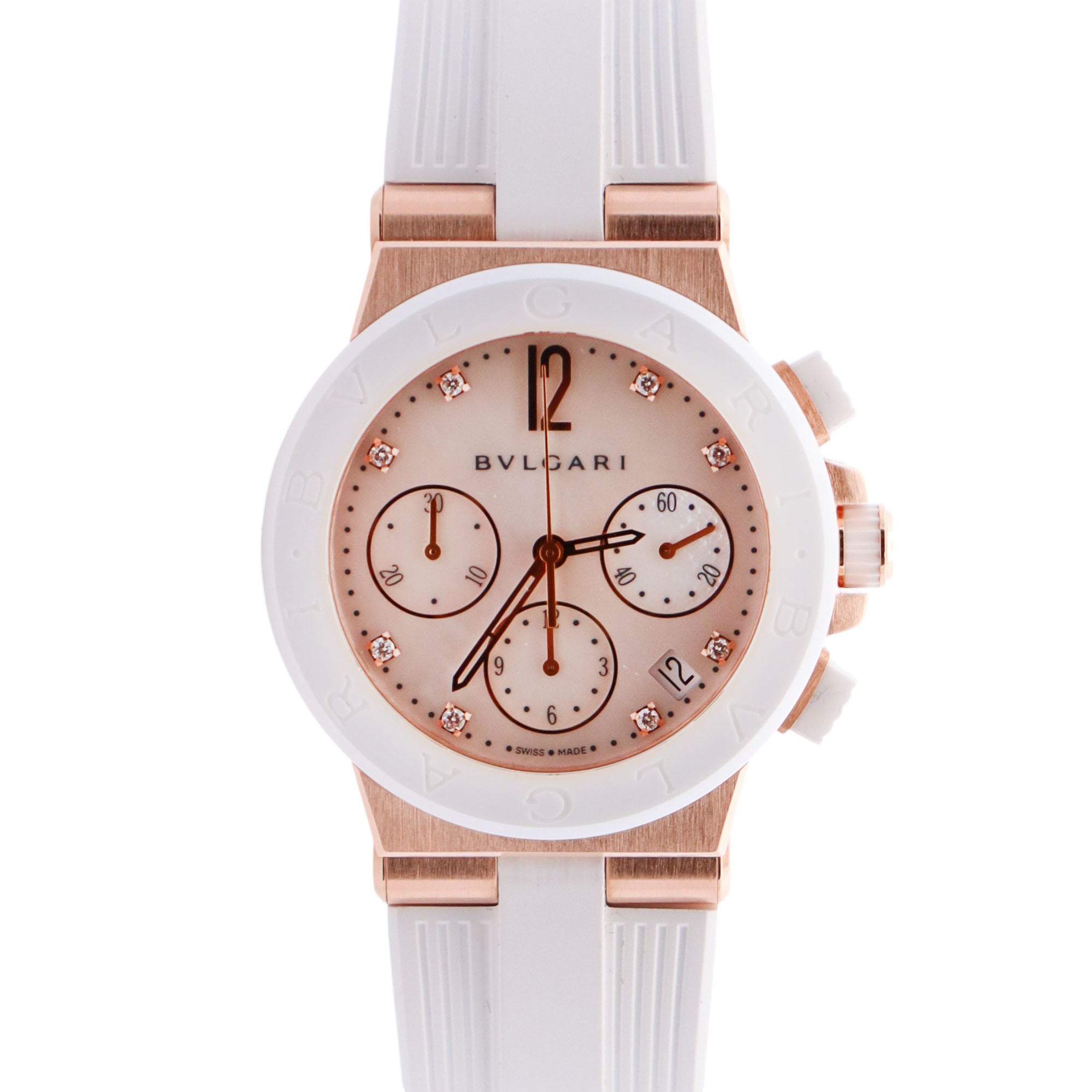 Bvlgari Diagona 37mm MOP Dial Watch Ref# 101994 - Happy Jewelers Fine Jewelry Lifetime Warranty