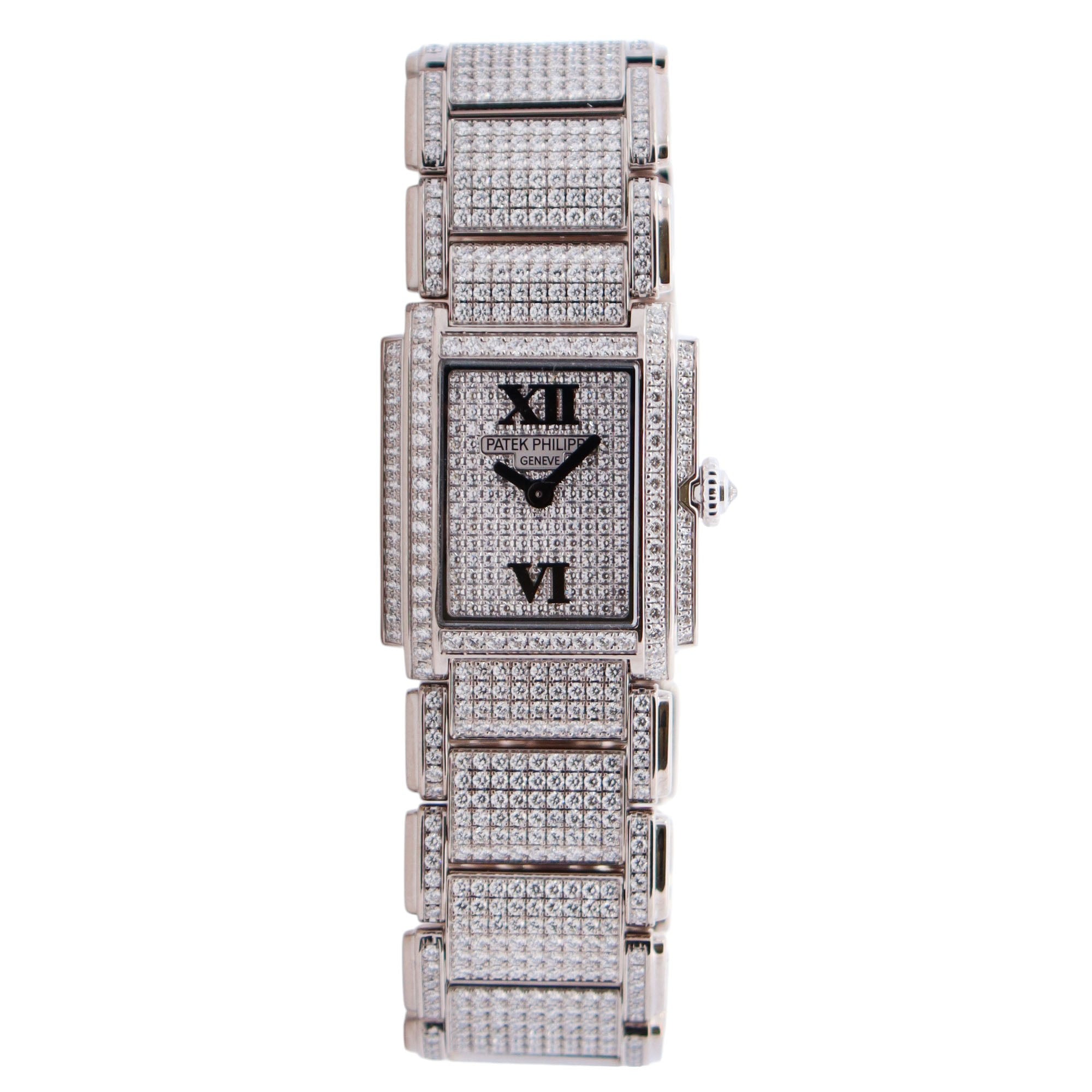 Patek Philippe Twenty-4 22mm Pave Dial Watch Ref# 4909/50G-001 - Happy Jewelers Fine Jewelry Lifetime Warranty