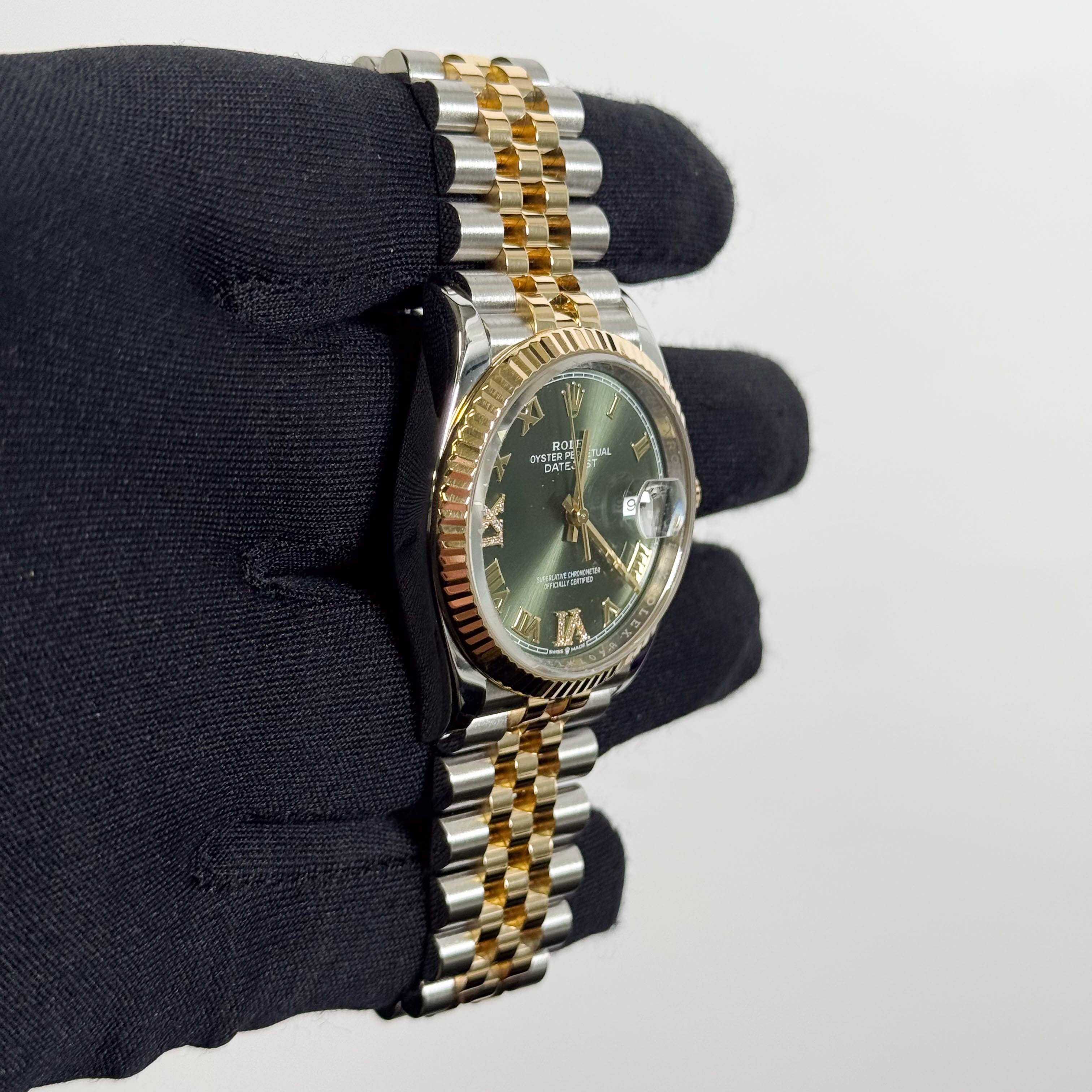 Rolex Datejust 36mm Olive Green Dial Watch Ref# 126233 - Happy Jewelers Fine Jewelry Lifetime Warranty