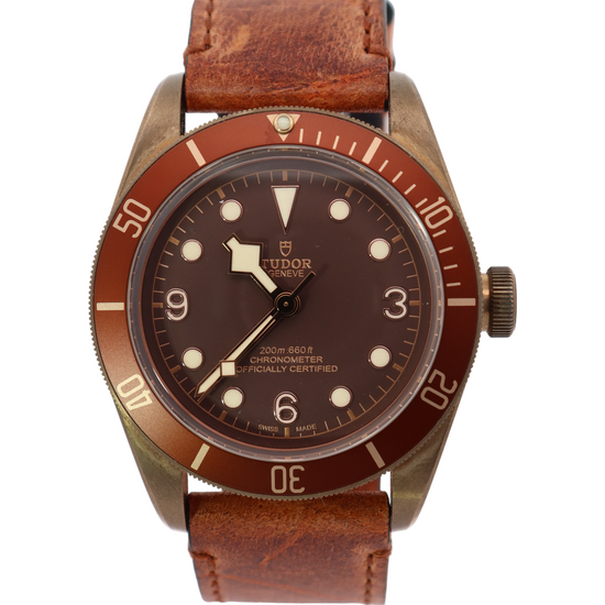 Tudor Heritage Black Bay Bronze 43mm Brown Dot Dial Watch Reference# 79250BM - Happy Jewelers Fine Jewelry Lifetime Warranty