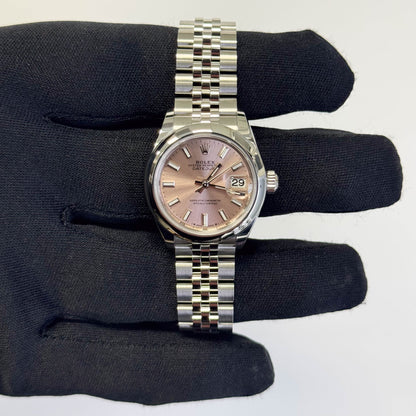 Rolex Datejust 28mm Pink Dial Watch Ref# 279160 - Happy Jewelers Fine Jewelry Lifetime Warranty