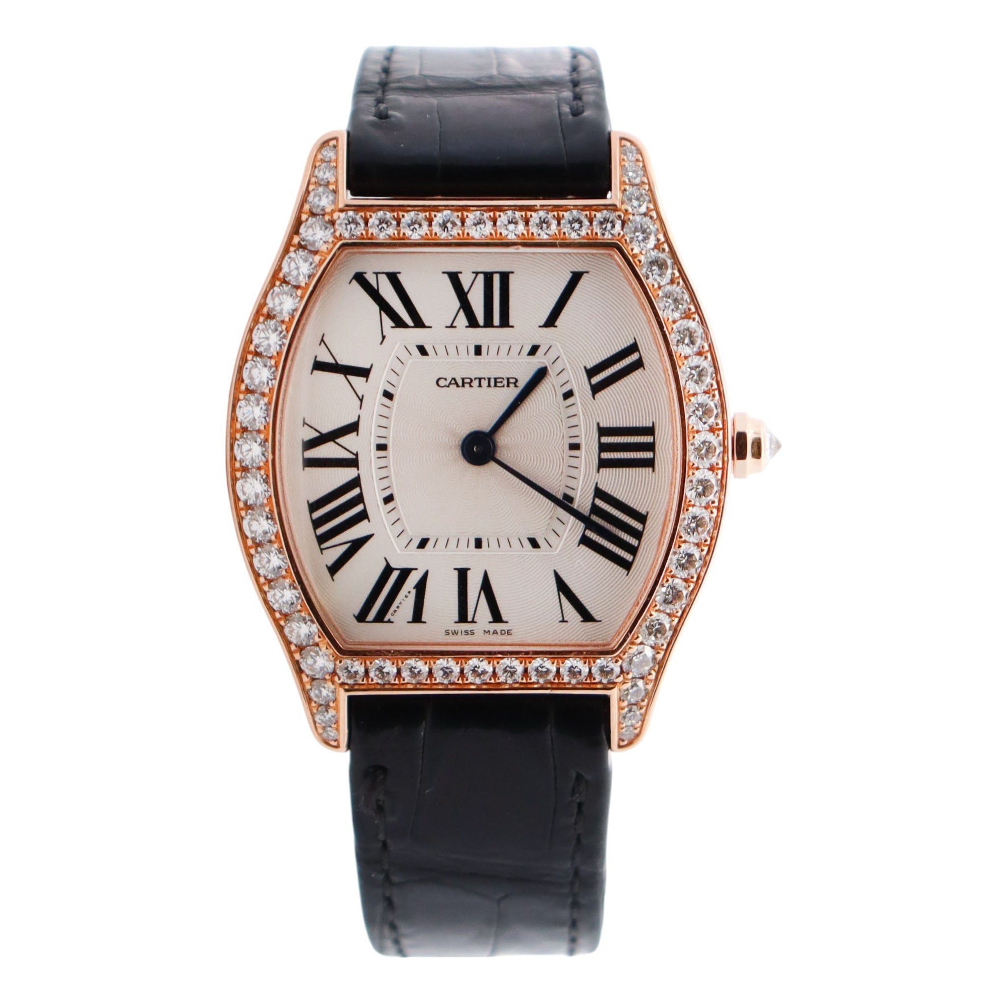 Cartier Tortue 39mm White Dial Watch Ref# WA501008 - Happy Jewelers Fine Jewelry Lifetime Warranty