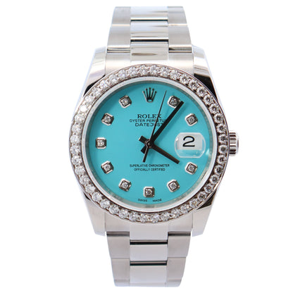 Rolex Datejust 36mm Tiffany Dial Watch Ref# 116200 - Happy Jewelers Fine Jewelry Lifetime Warranty