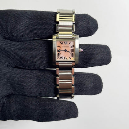 Cartier Tank Francaise  Stainless Steel 20mm MOP Dial Watch Ref# W51028Q3 - Happy Jewelers Fine Jewelry Lifetime Warranty