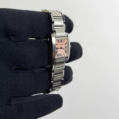 Cartier Tank Francaise  Stainless Steel 20mm MOP Dial Watch Ref# W51028Q3 - Happy Jewelers Fine Jewelry Lifetime Warranty