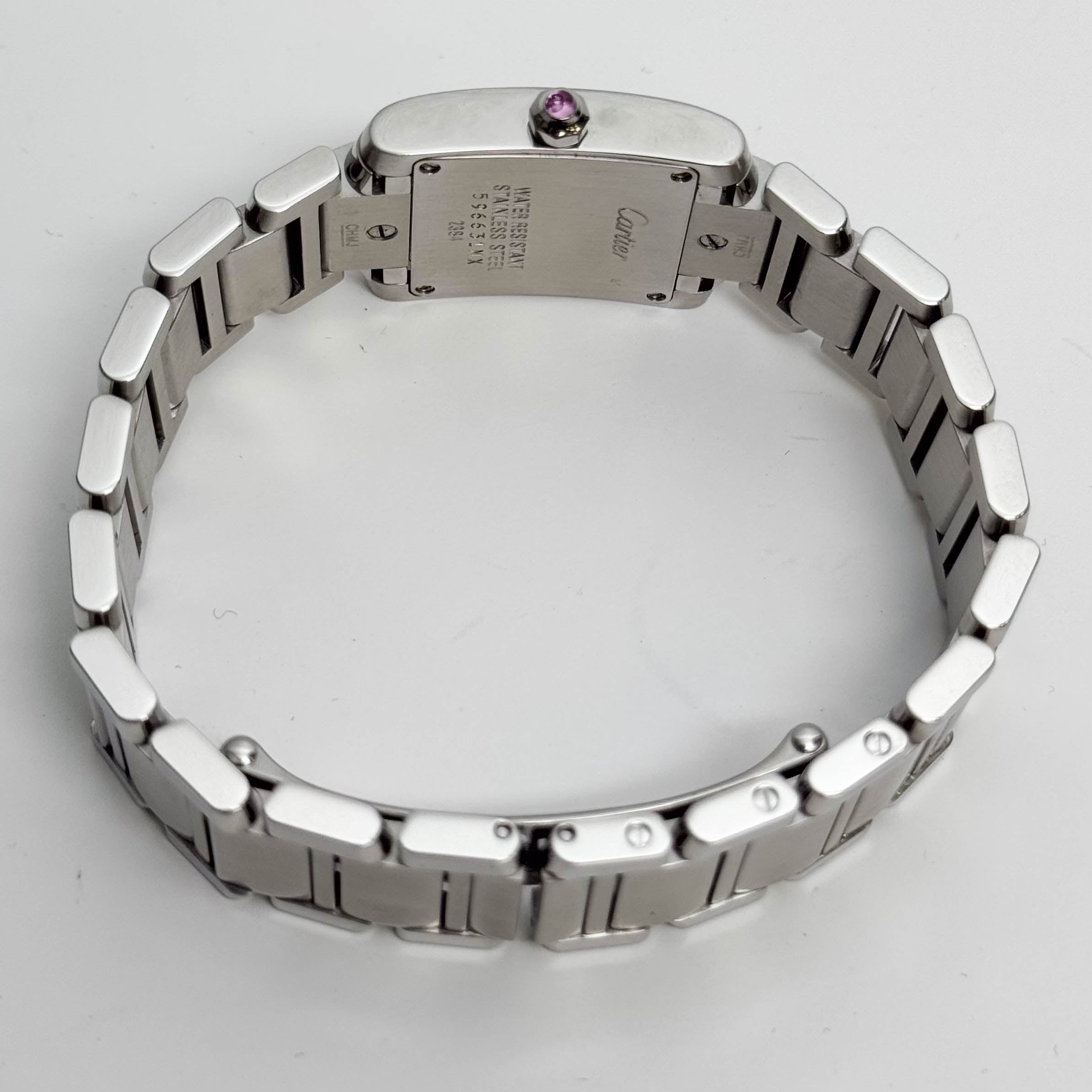Cartier Tank Francaise  Stainless Steel 20mm MOP Dial Watch Ref# W51028Q3 - Happy Jewelers Fine Jewelry Lifetime Warranty