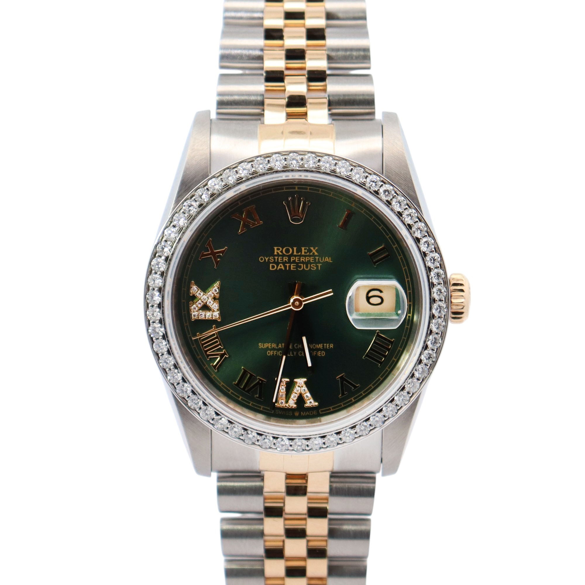 Rolex Datejust 36mm Green Dial Watch Ref# 16233 - Happy Jewelers Fine Jewelry Lifetime Warranty