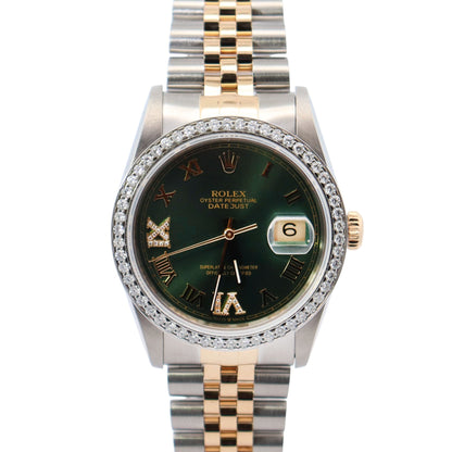 Rolex Datejust 36mm Green Dial Watch Ref# 16233 - Happy Jewelers Fine Jewelry Lifetime Warranty
