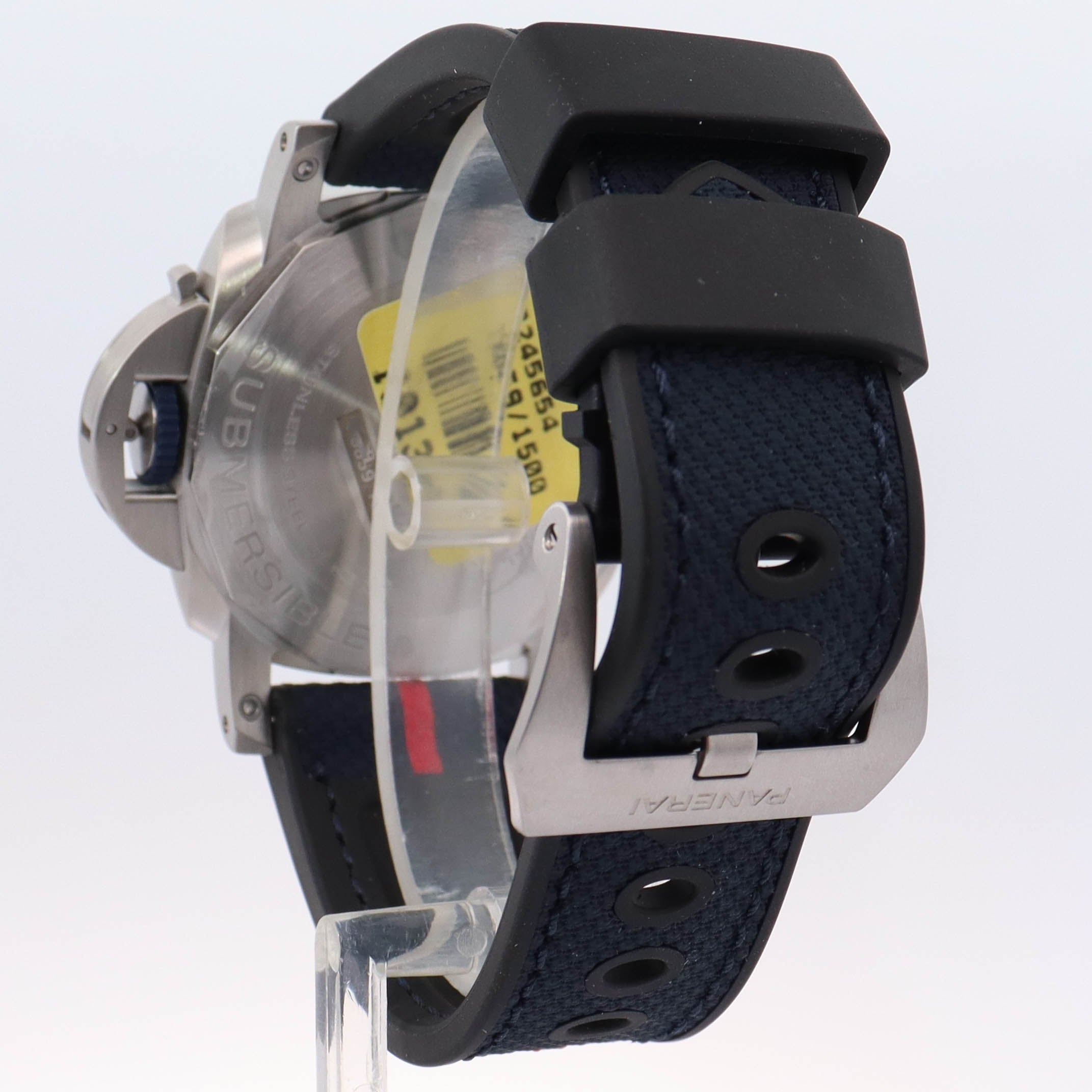 Panerai Submersible Quarantaquattro Luna Rossa Stainless Steel 44mm Blue Dot Dial Watch Reference# PAM01391 - Happy Jewelers Fine Jewelry Lifetime Warranty