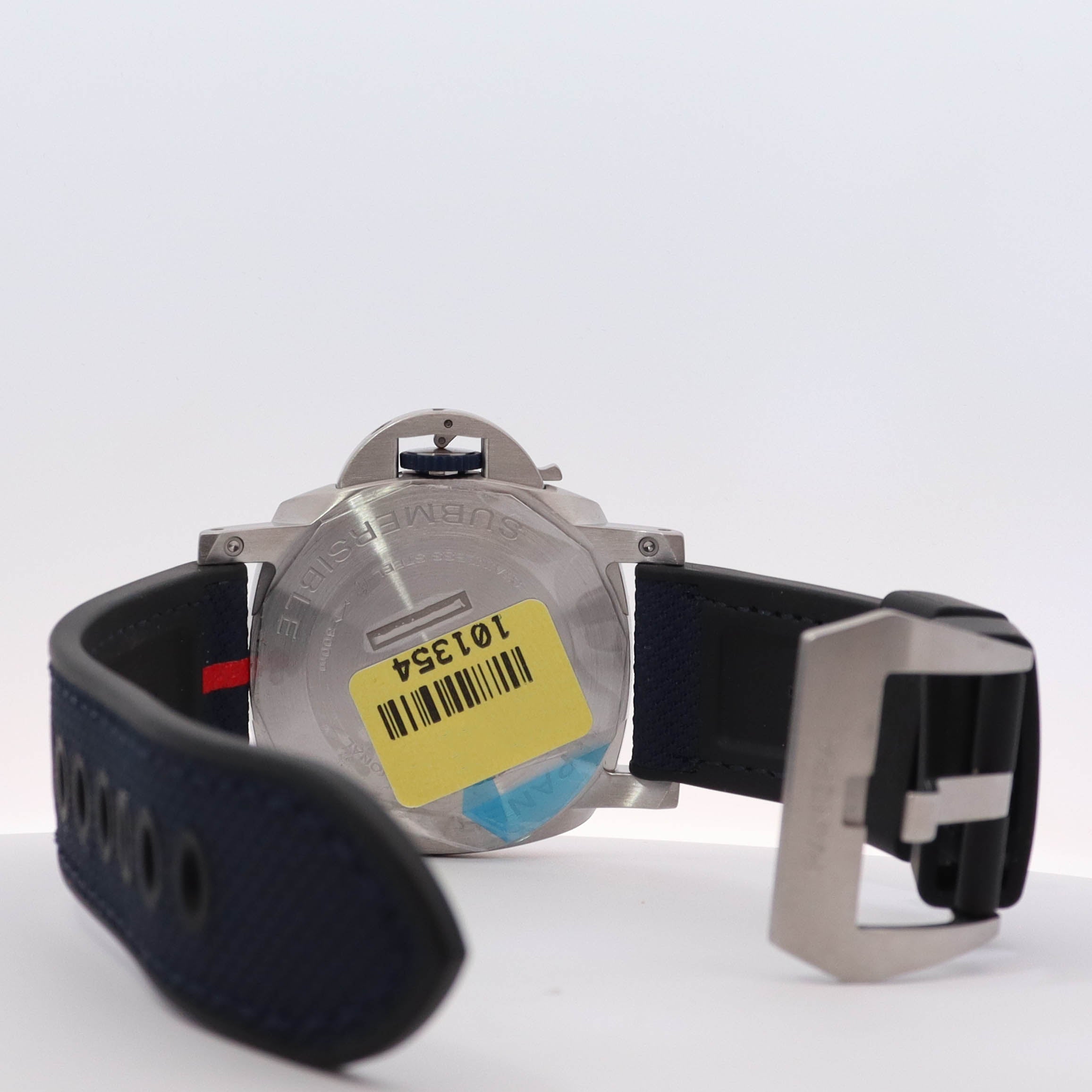 Panerai Submersible Quarantaquattro Luna Rossa Stainless Steel 44mm Blue Dot Dial Watch Reference# PAM01391 - Happy Jewelers Fine Jewelry Lifetime Warranty